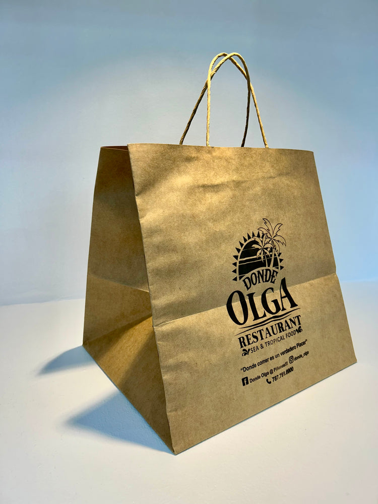 Take-Out 12x10x12''H Paper Shopping Bags (Custom Printed)