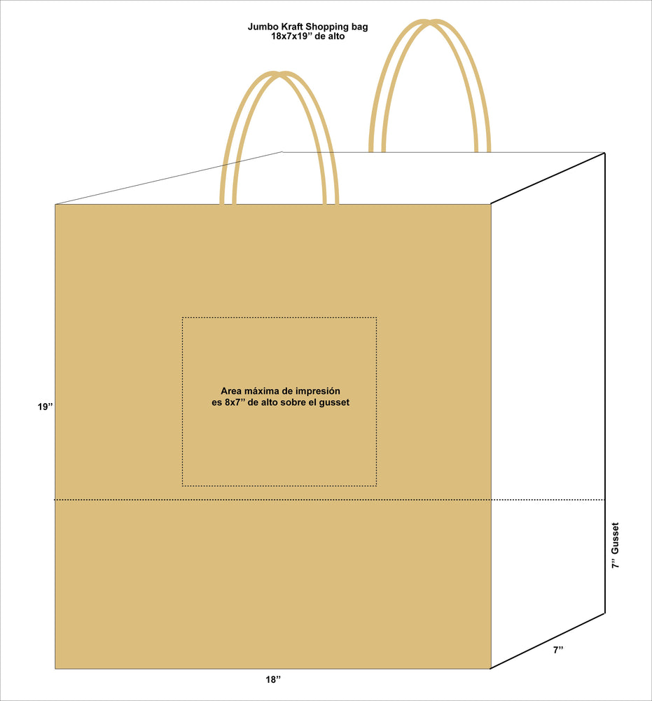 Jumbo Kraft Paper Shopping Bags (Custom Printed)