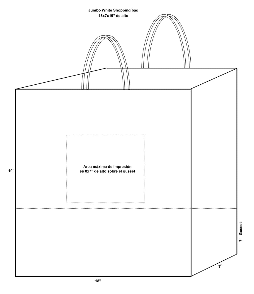 Jumbo White Paper Shopping Bags (Plain)