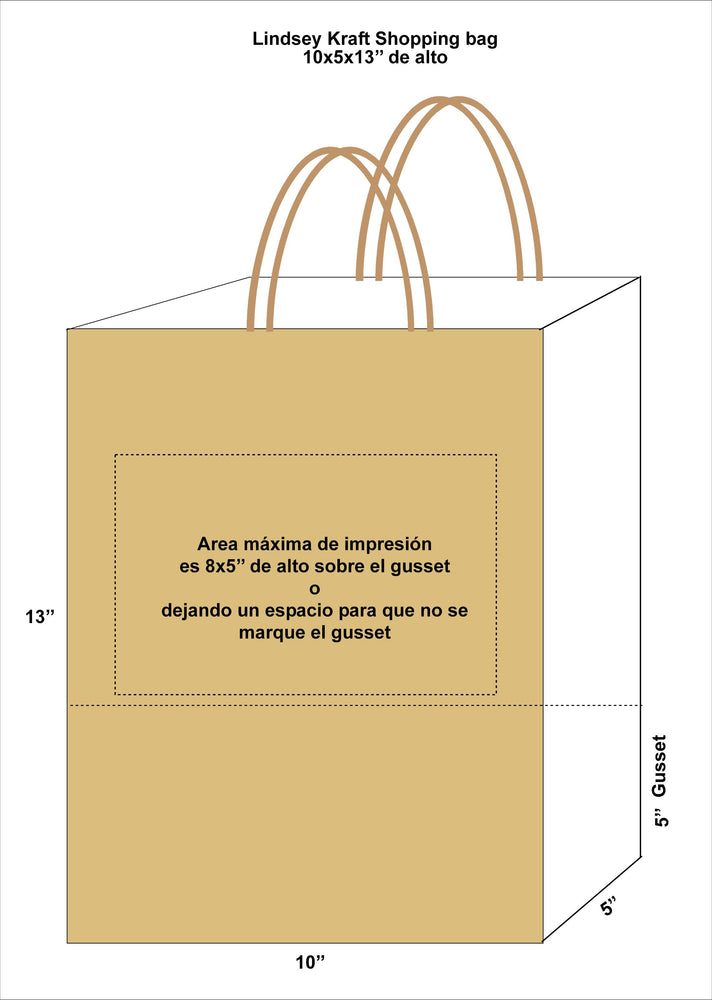 1,000 Bags 13 x 7 x 17 Custom Printed 1 Color on 1 Side Natural Kraft Paper  Shopping Bags ($.92 each) - Bag Barn, Online Services Inc.