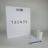 White Luxury Shopping Bags with Die Cut Handles (Custom Print)