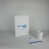 White Paper Flat Merchandise Bags (Custom Printed)