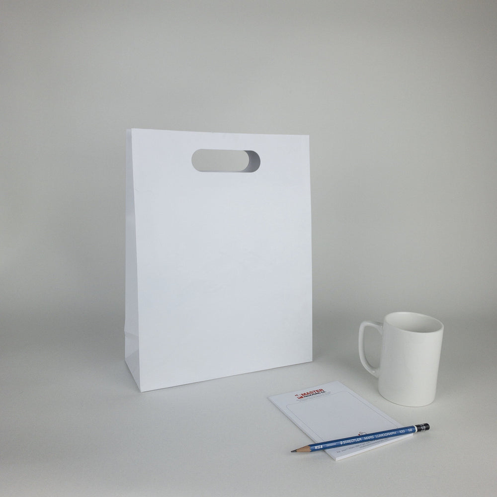 White Luxury Shopping Bags with Die Cut Handles (Plain)